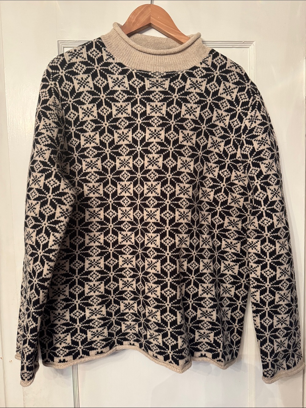 J. Crew Rollneck sweater in snowflake jacquard lambswool
